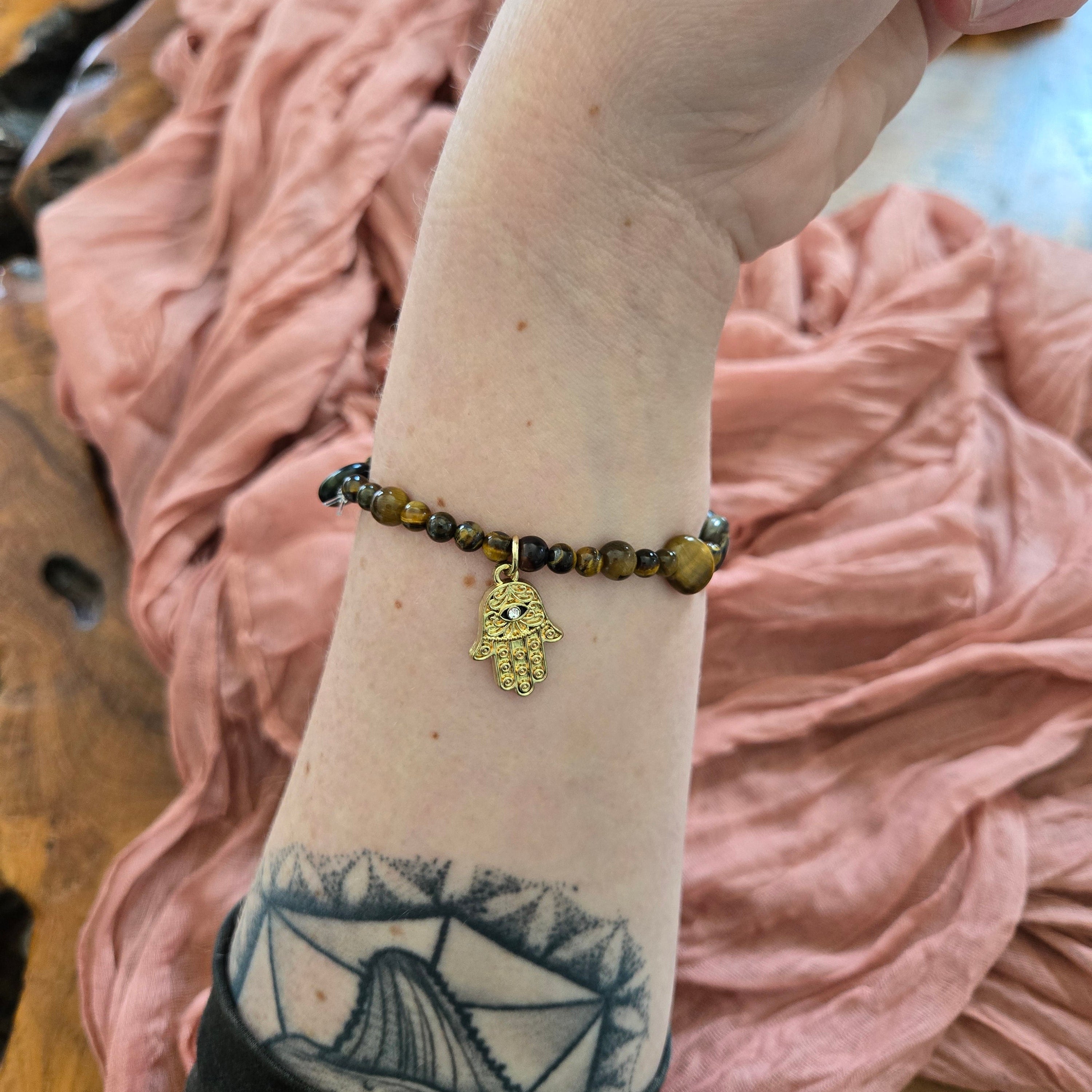 Tiger's Eye Bracelet With Charm