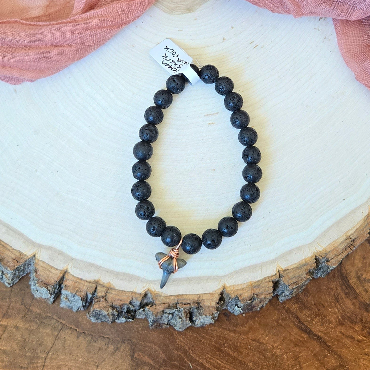 Lemon Shark & Lava Rock Fossil Bracelet