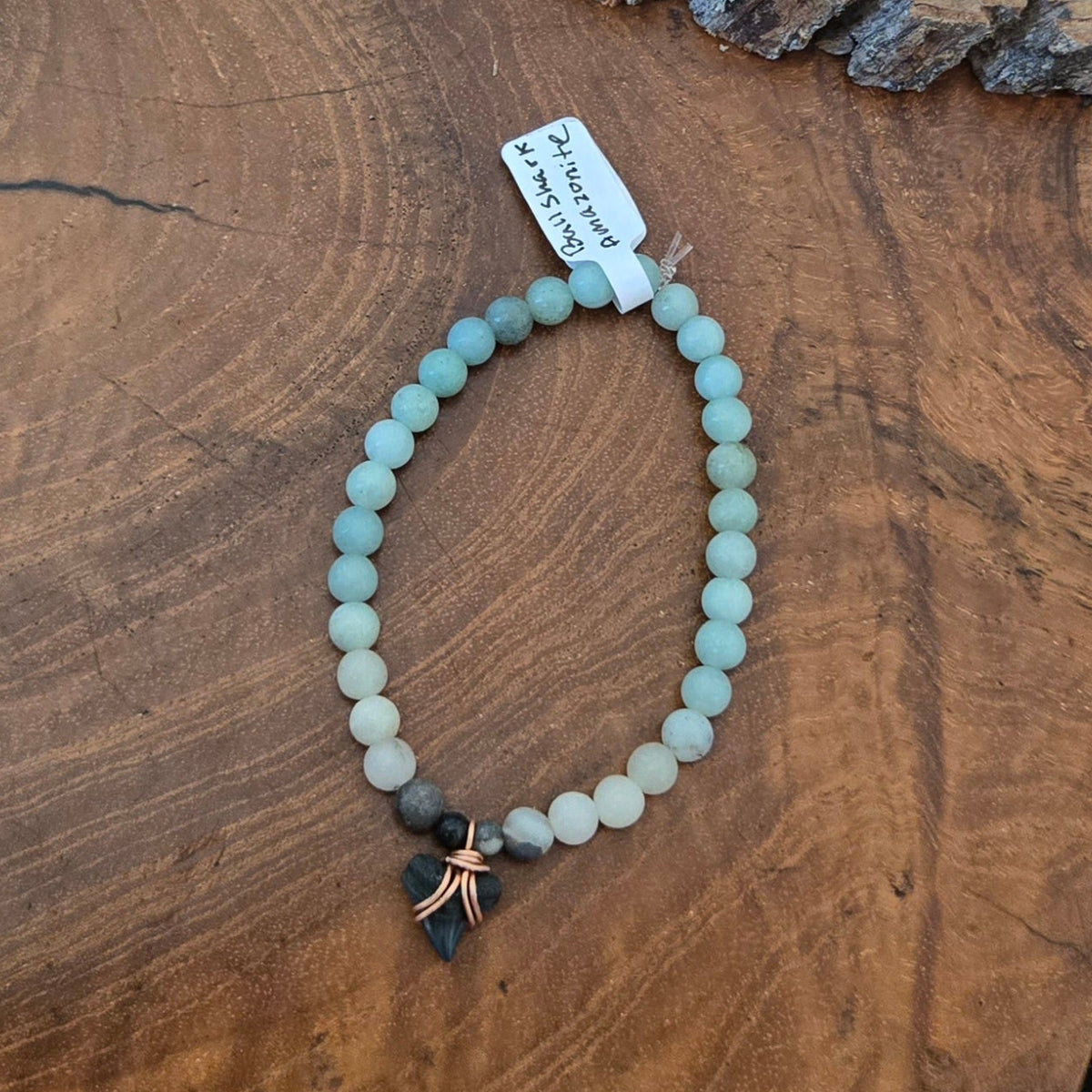 Bull Shark & Amazonite Fossil Bracelet