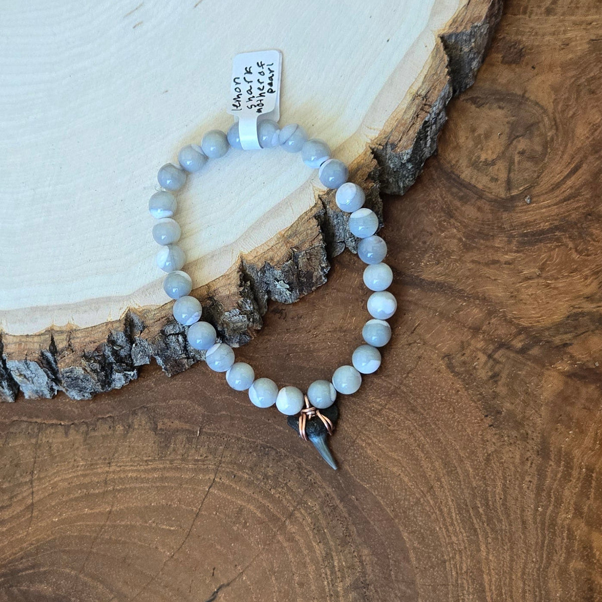 Lemon Shark & Mother of Pearl Fossil Bracelet